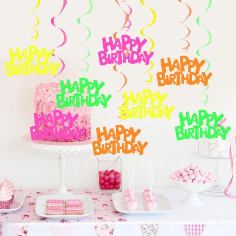 Light Up Hanging Banners for Family Gathering Birthday Party Wall Decors Streamers Fluorescence Hanging Streamers Decors