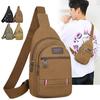 2024 Men's Canvas Crossbody Waist Bag: Fashionable, Multifunctional Backpack for Sports