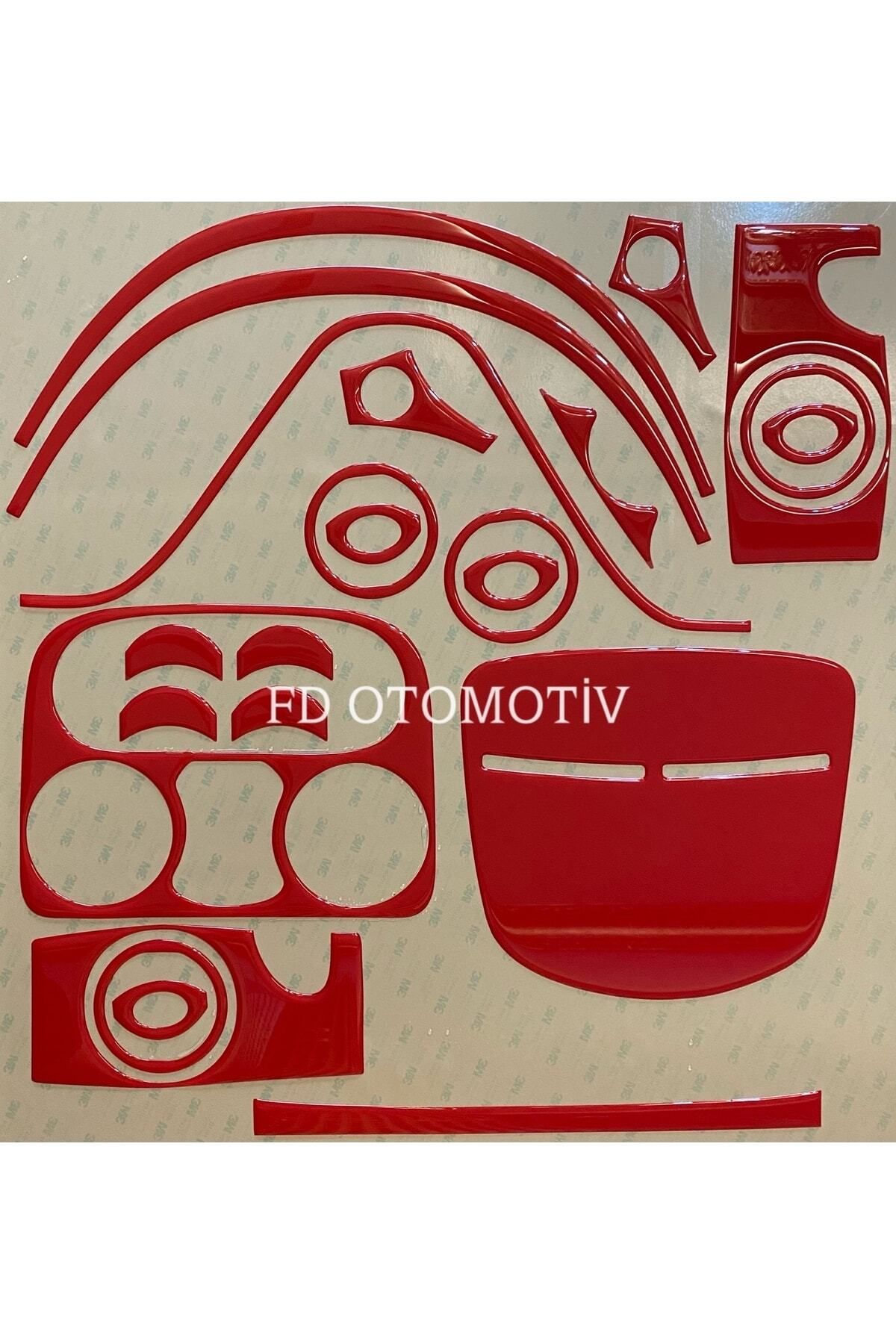 

Fıat Doblo 2001 - 2011 D1 D2 Torpido, Konsol, Trim, Göğüs Kaplama Set Kırmızı Renk Özel Dizayn