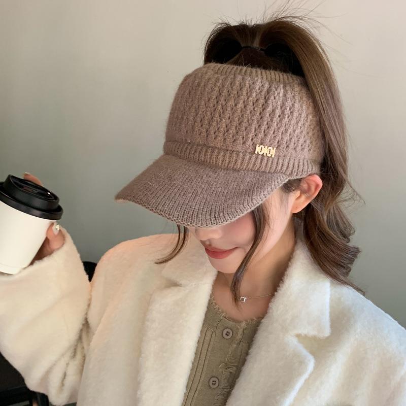 

Новые осенние и зимние шапки, женские вязаные шапки из пряжи, зимние теплые шапки-утконосы хаки