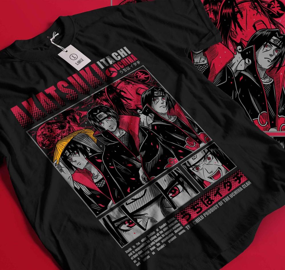 

Футболка Наруто Итачи Учиха Пейн Акацуки Ужасы Аниме Подарок Футболка лучшая 195 L