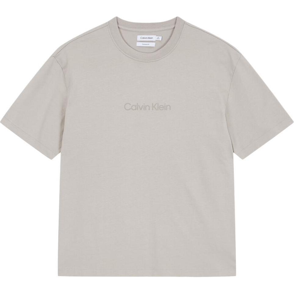 

Calvin Klein Свободная однотонная футболка с круглым вырезом и коротким рукавом, мужские топы светло-серого цвета 40HM228K6B M