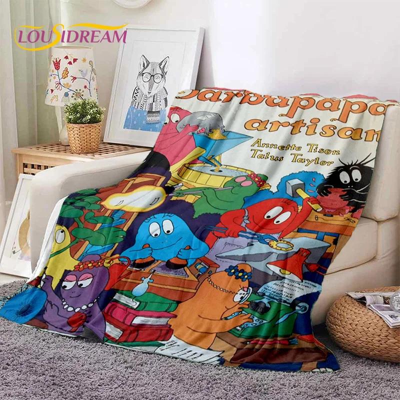 Koc Miękki z Rodziną Barbapapów 3D, Koc do Okrycia Utrzymujący Ciepło, Wygodny Koc na Piknik, Łóżka, Sofę, Dom, Sypialnię, Dzieci