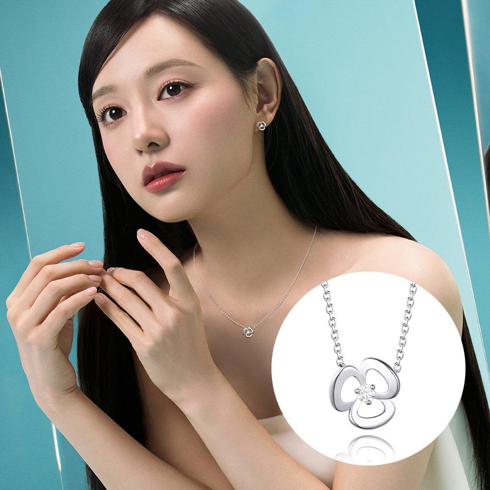[Stonehenge]] Love Duet Silver Necklace Sa25B43T