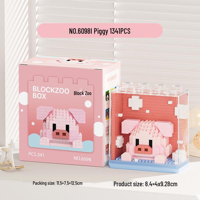 Square Zoo Santa Claus Panda & Tiger Building Blocks - Compatible with Lego, Ideal Gift