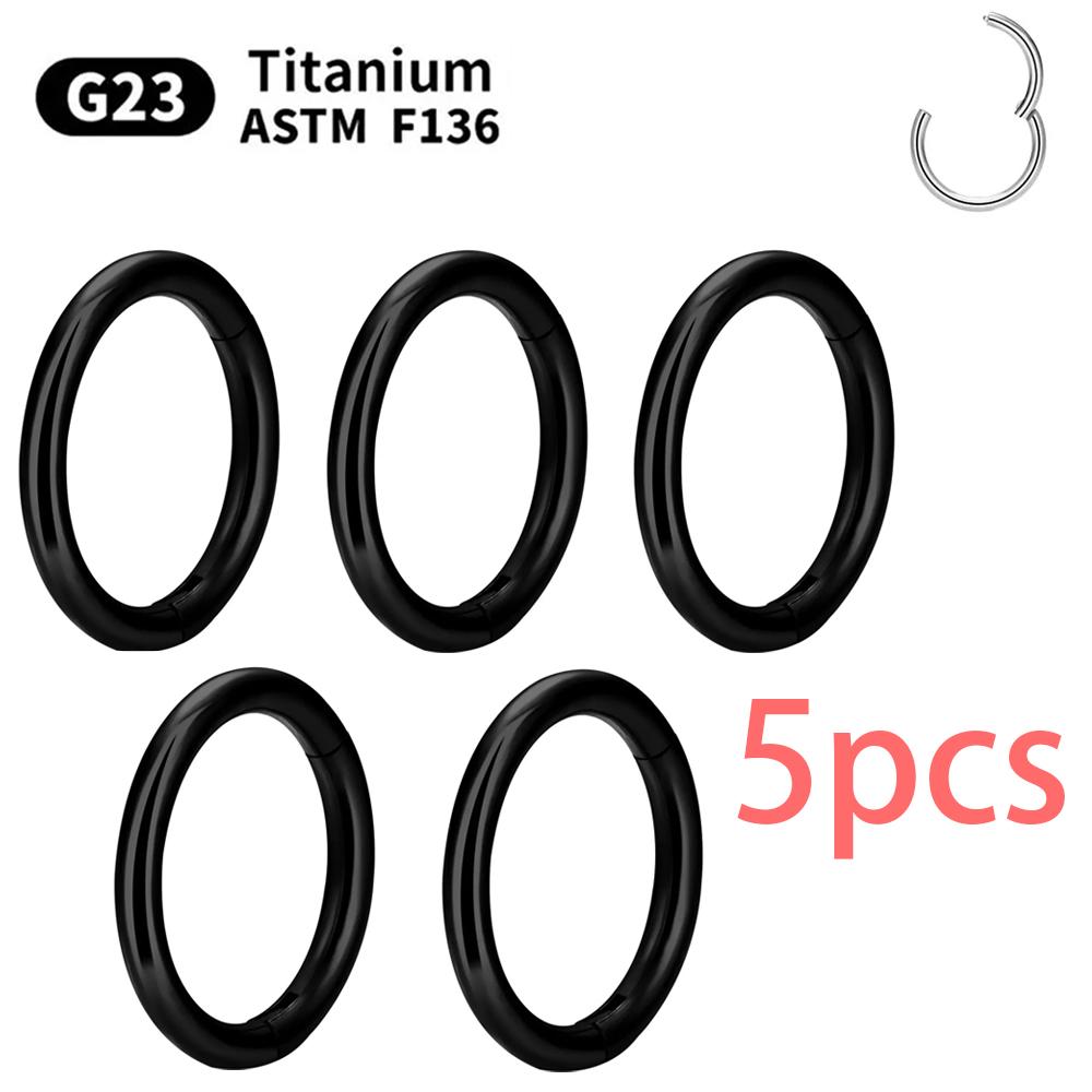 1/5Pcs Nose Rings G23 Titanium Lip Ring For Women And Men Piercing Jewelry Hoop Earrings Mixed Color Body Clips Hinged