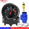 2''52mm Araba Su Sıcaklık Göstergesi 40~120 ℃ Su Sıcaklık Sensörü ile Su Sıcaklık Bağlantı Borusu 1/8NPT Sensör Adaptörü Araba Göstergesi 12V