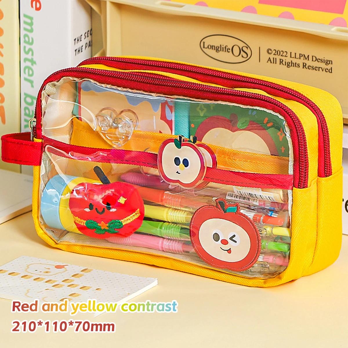 

Large Capacity Pencil Bag Simple Japanese Ins Style Multifunctional Bag School Stationery Organizer For Junior High Students