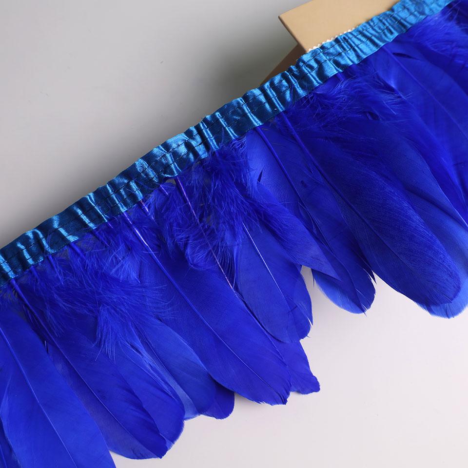 Feather10Meters Goose Feather Fringe Ribbon Handicraft Accessories White Swan Feathers Trims Carnival Plumas Dress Decoration