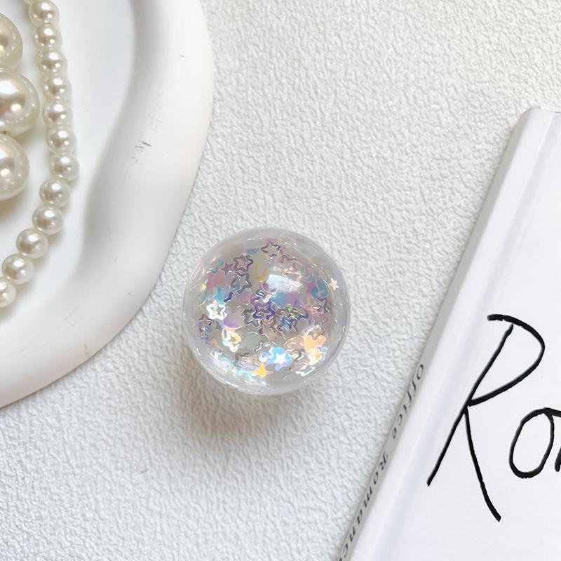 

Niche Mobile Phone Airbag Holder, Transparent Love Sequin, Aurora Wind, Crystal Ball, Shell Back Sticker, Stable And Portable