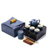 Coarse Pottery Travel Kung Fu Set Ceramic One Pot Four Cups Tray Tea Canister Portable Business Gift