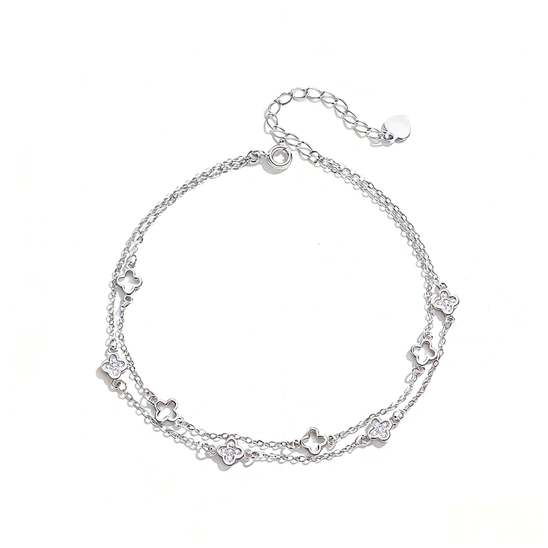 Four-leaf Clover Bracelet Women s European and American Fashion Simple Style Jewelry 18CM
