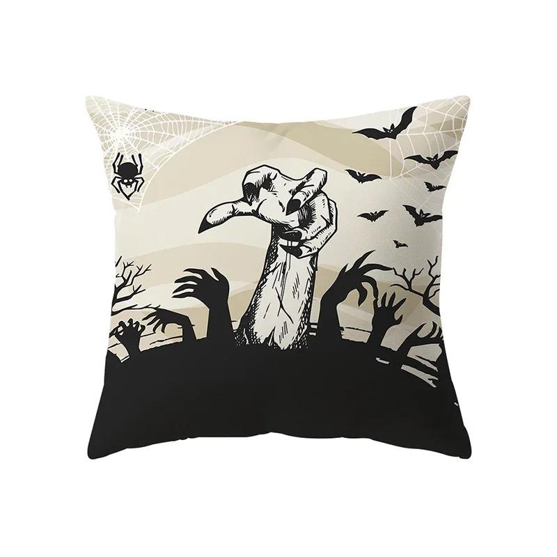 Halloween Theme Pillowcase Car Office Living Room Sofa Halloween Pumpkin Lantern Decoration Pillowcase