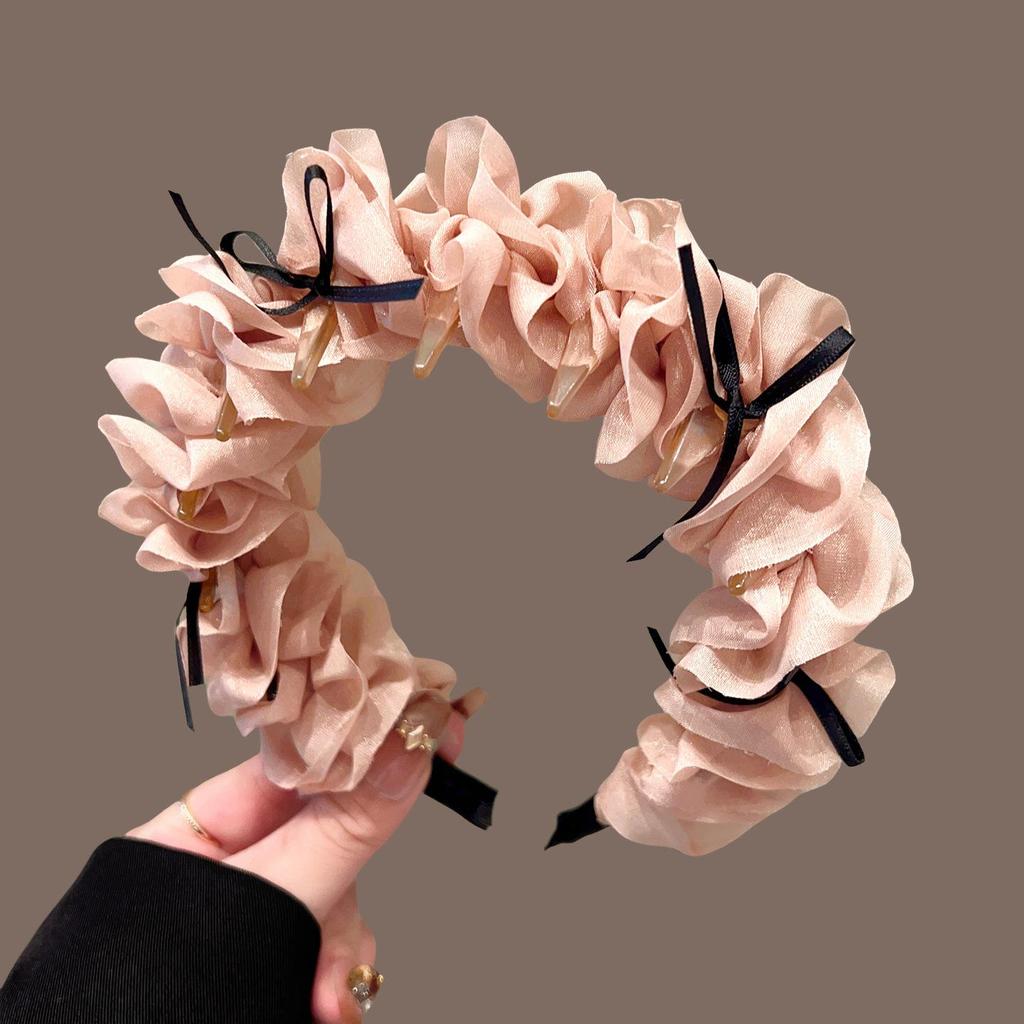 High-End Women's Bow Headband with Teeth - 2025 Face Washing & Hair Pressing Accessory