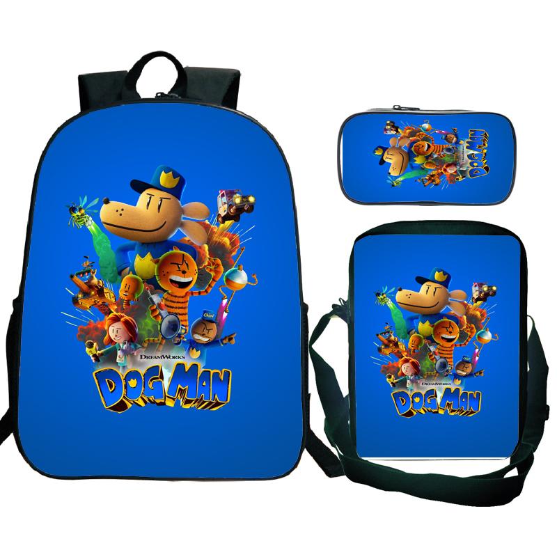3 Stück Dog Man Rucksack Herren Jugendliche Port Reiserucksack Studenten Schule Umhängetasche Dogman Trend Laptop Rucksack