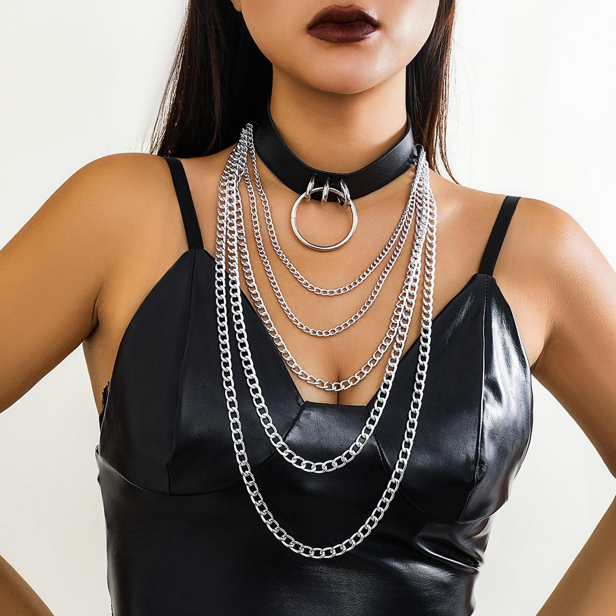 Accessories, Sweet Cool Skull Peach Heart Metal Rivet Clavicle Chain, Harajufeng Cross Pu Necklace