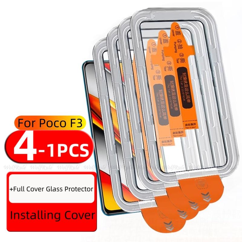 Children Clothing Yulin-001 4/3/2/1Pcs For Poco F3 Glass Xiaomi Poco F3 Tempered Glass Phone Protective Hd 9H Cover Full Dust Free Screen Protector Poco F3