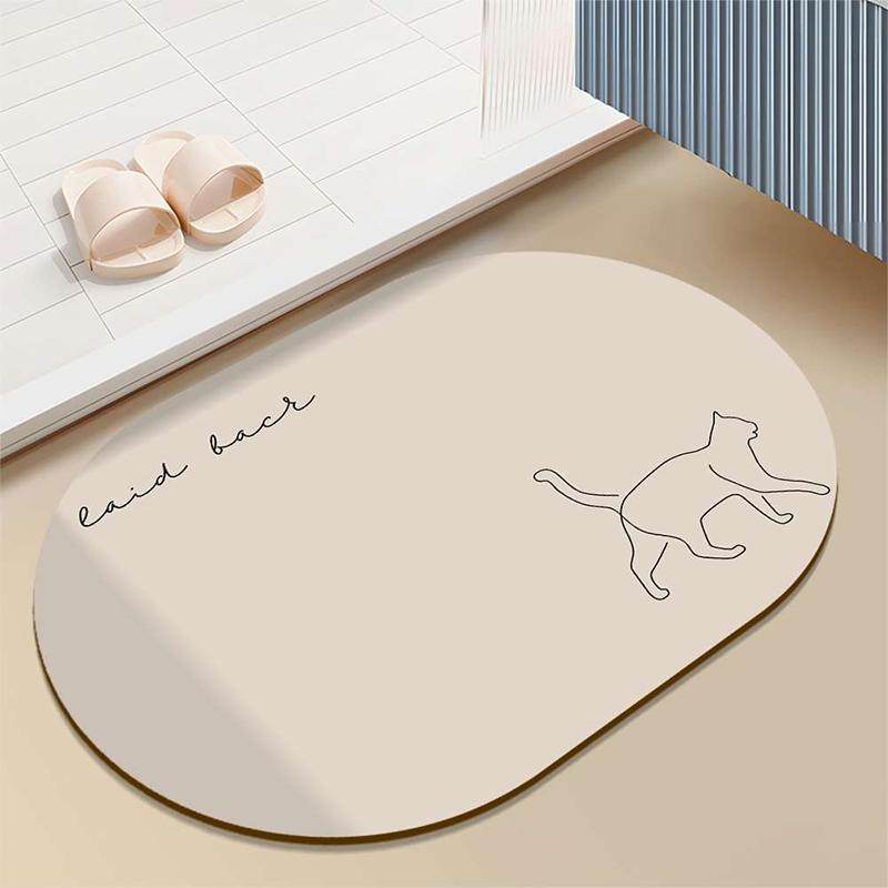 Japan JHMO Bathroom Floor Mat Door Toilet Soft Diatom Mud Absorbent Mat Non-slip Quick-drying Foot Mat Door Mat Oval
