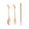 Portable Portable 3 Piece Wooden Utensils Set Wooden Dinnerware Collection For Outdoor Dining And Daily Use