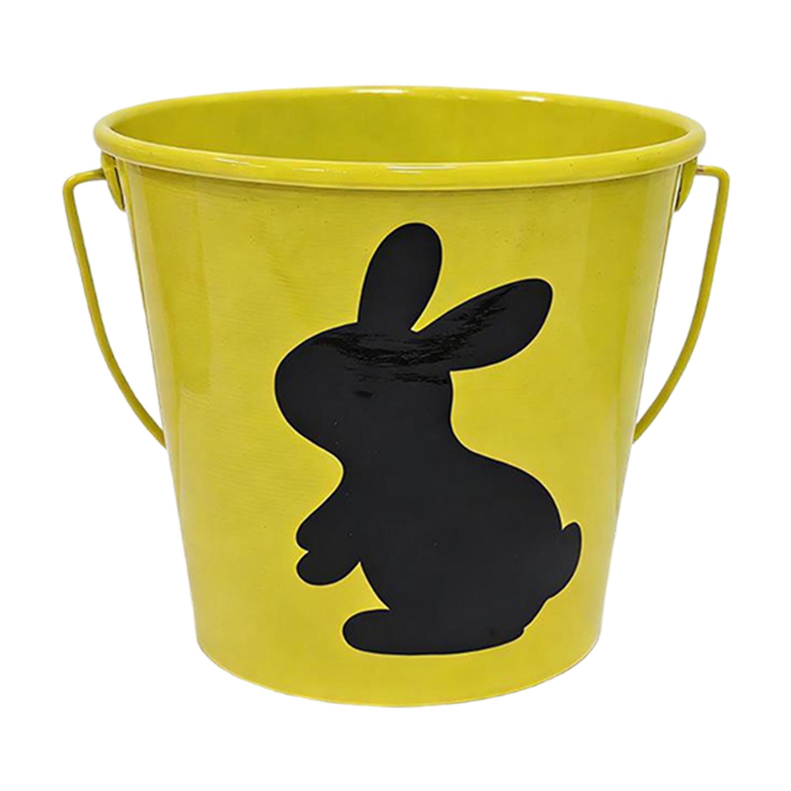 

Easter Colored Tin Candy Bucket, Children s Gift Handheld Bucket, Metal Storage Bucket One Size