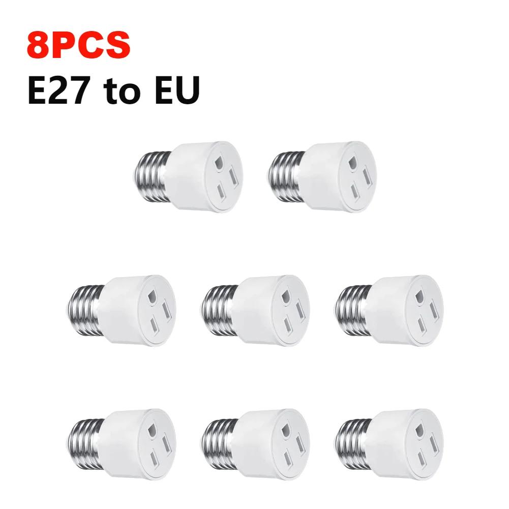 10-1PCS E27 to EU US Converter Lamp Socket Light Holder LED Bulb Lighting Outlet Plug E27 EU US Plug Socket Accessories