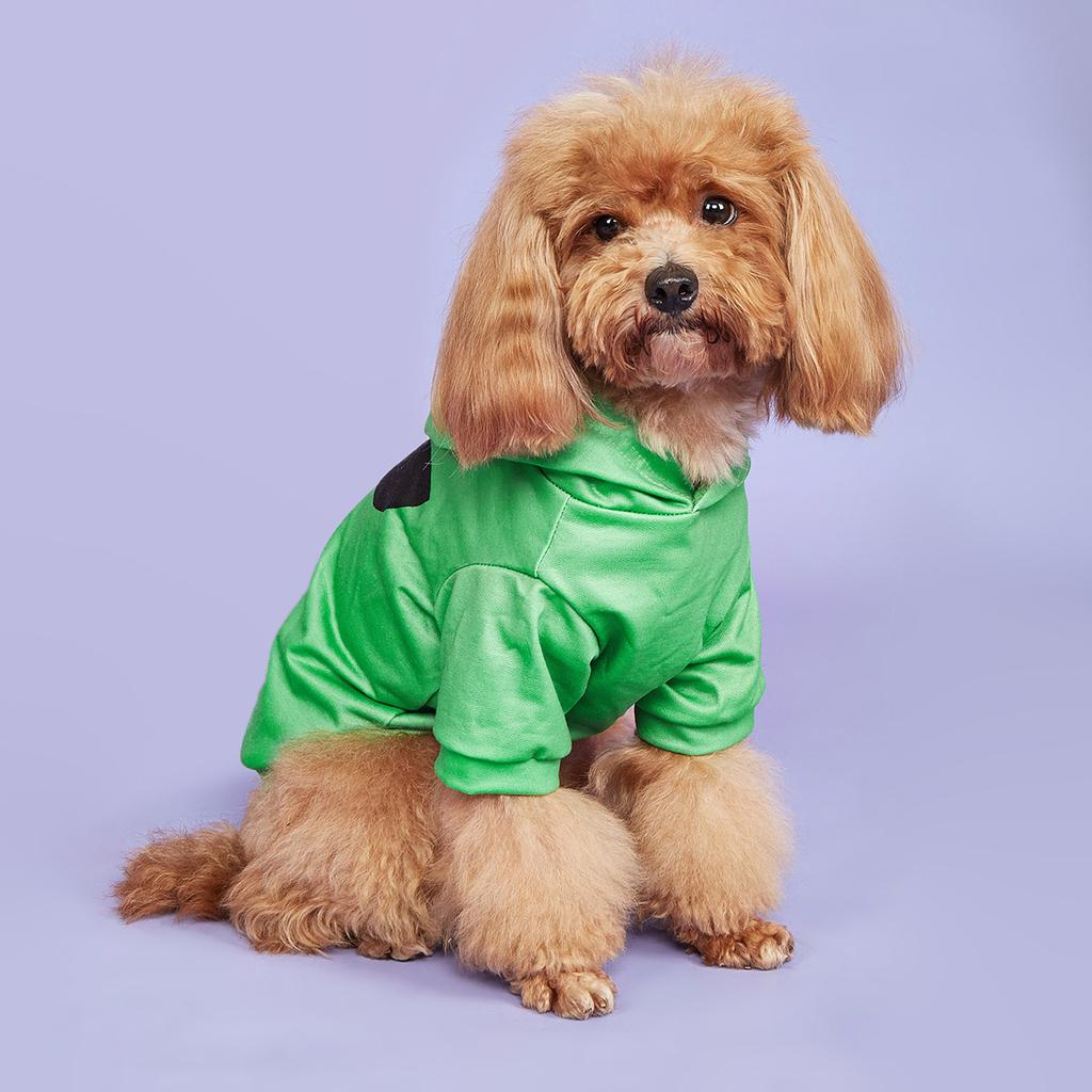 Dog Hoodie Halloween Shirts Clothes Dog Doggy Cute Alien Face Pattern Dog Clothes Dog Sweatshirts Cosplay Apparel Comfortable Pe