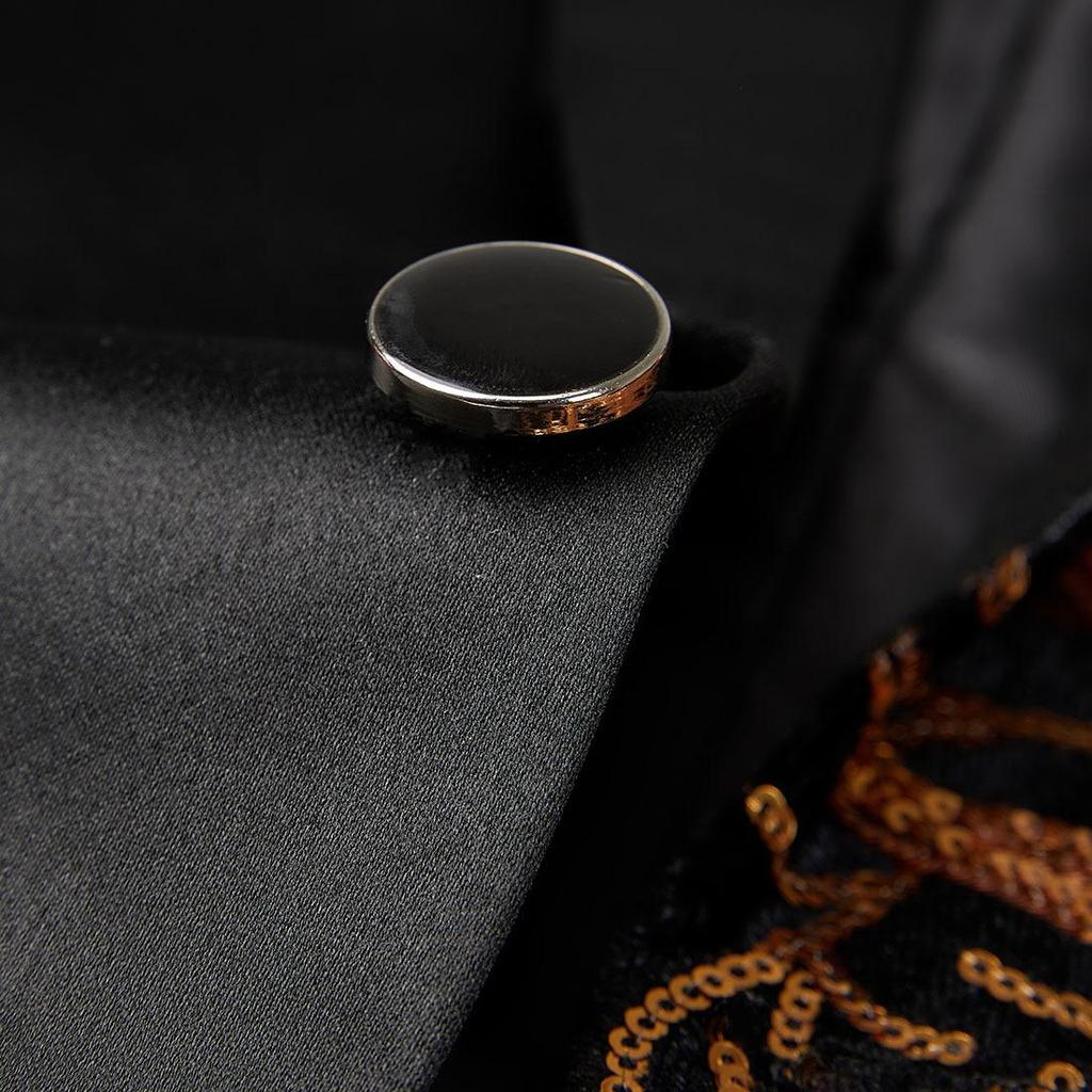 PYJTRL Herrenmode Blazer mit Einsätzen und glänzenden Pailletten