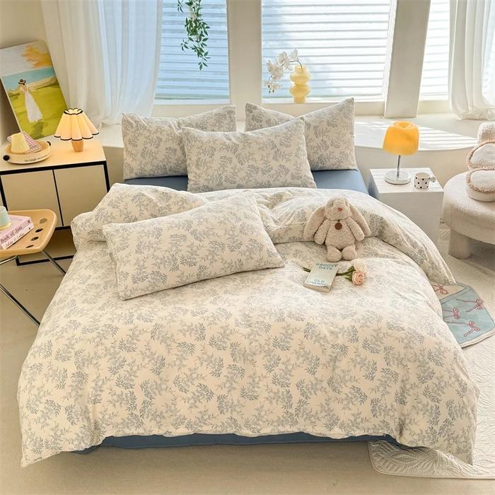 Floral Style Duvet Cover Sets Single/Queen/King Soft Washed Cotton Bed Cover Sets 240x220 Bedding Sets