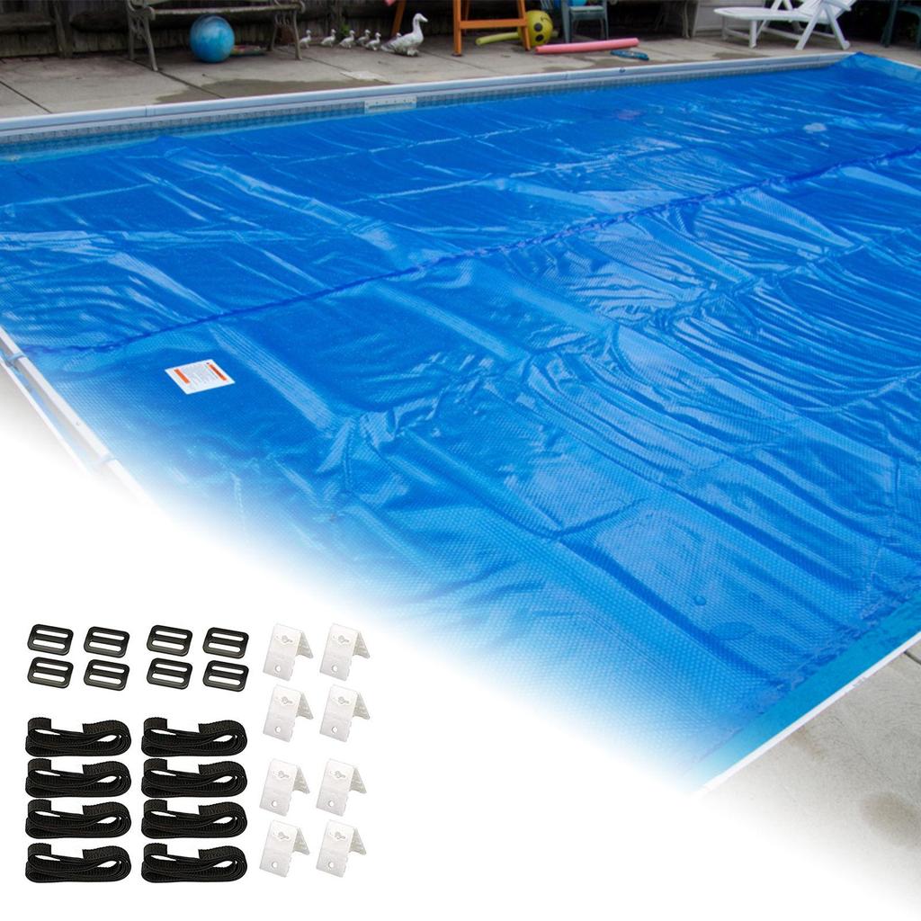 Pool Cover Tightening Straps Pool Ruler Solar Cover Reel Attachment Kit for Inground Swimming Pools