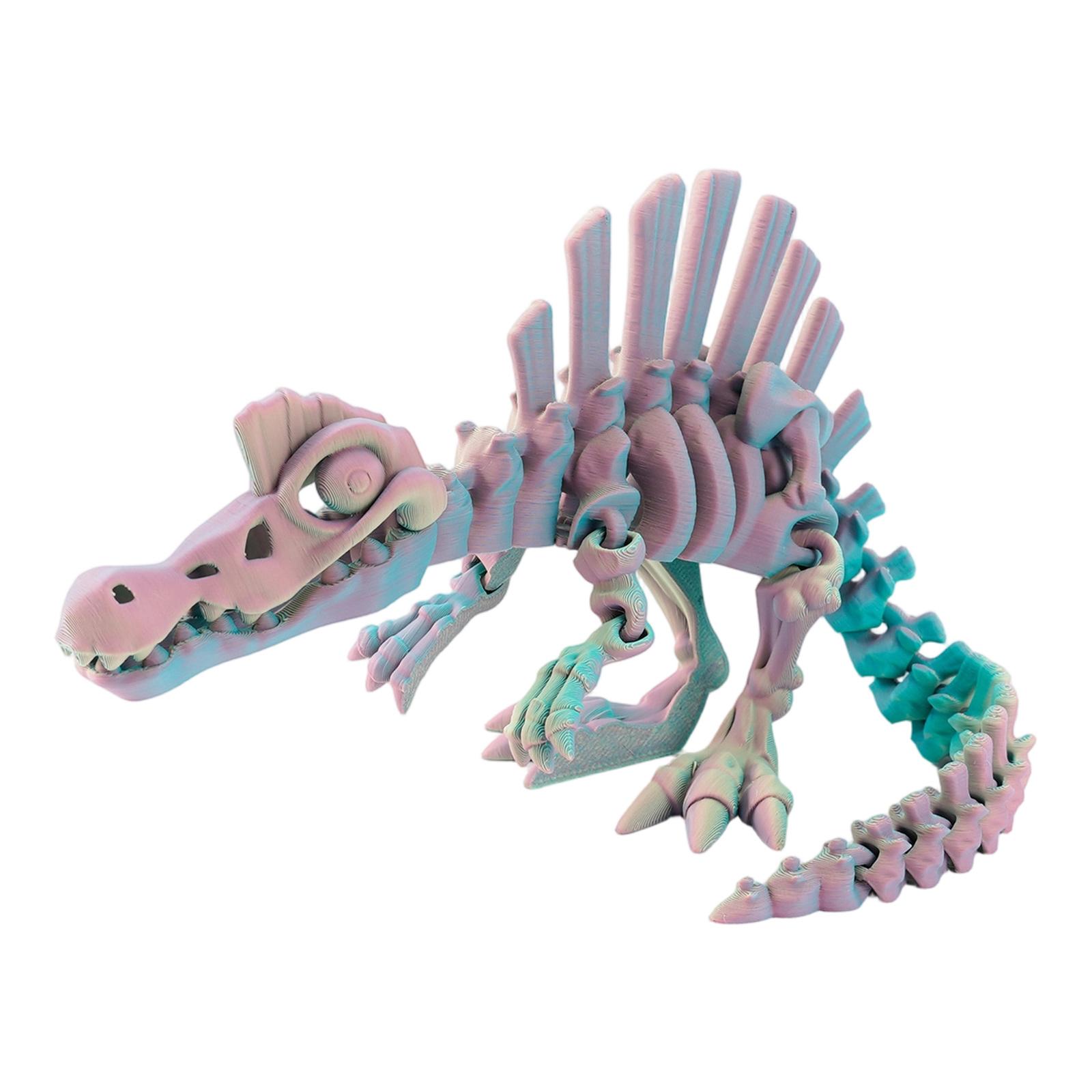 3D Printed Spinosaurus Dinosaur Skeleton Model Educational Puzzle Toy for Assembly and Display Suitable for Science and Learning Projects S жёлтый