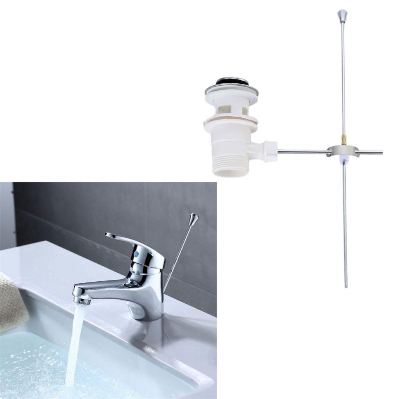 Chrome Finish Basin Waste Plug Elegant Chrome Finish Sink Drain With Overflow and Pull Rod for Commerical Use