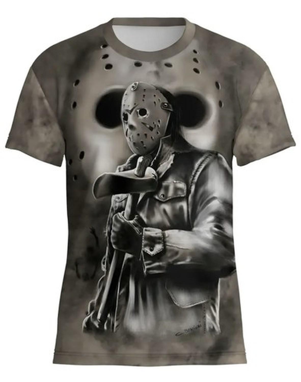 Jason Voorhees 3D Printed Double Sided T Shirt Size Extra Large S