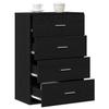 Sideboard Black Oak Effect 60 x 31 x 84 cm Engineered Wood