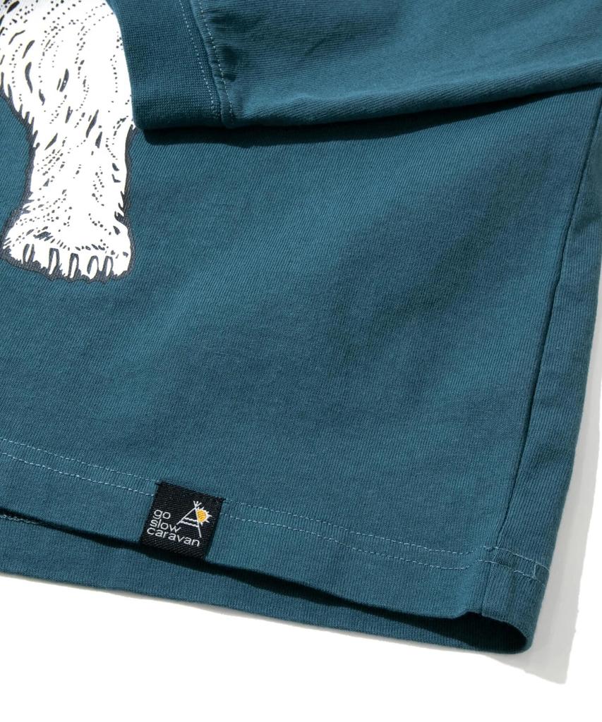 [go slow caravan] USA/C Takoyaki Kikuma Langarm T-Shirt Blaugrün M