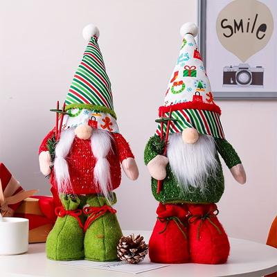 New Arrival Christmas Decorations Printed Christmas Dolls Creative Dwarf Ornaments Dress Up