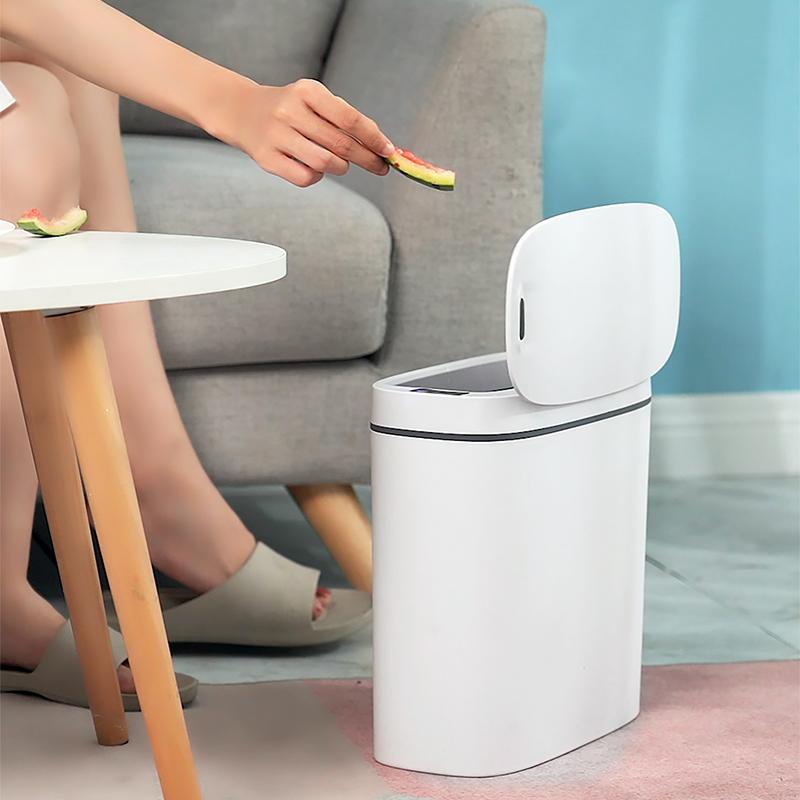 13L Smart Sensor Trash Can Electronic Automatic Household Bathroom Toilet Bedroom Living Room Waterproof Narrow Seam Sensor Bin