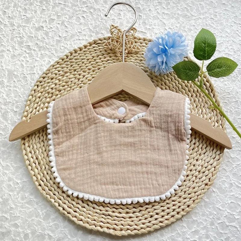 Băieți și fete, din bumbac pur, colorat de bomboane, bavetă confortabilă pentru saliva pentru bebeluși, prosop din dantelă solidă pentru saliva, prosop pentru saliva, pentru copii