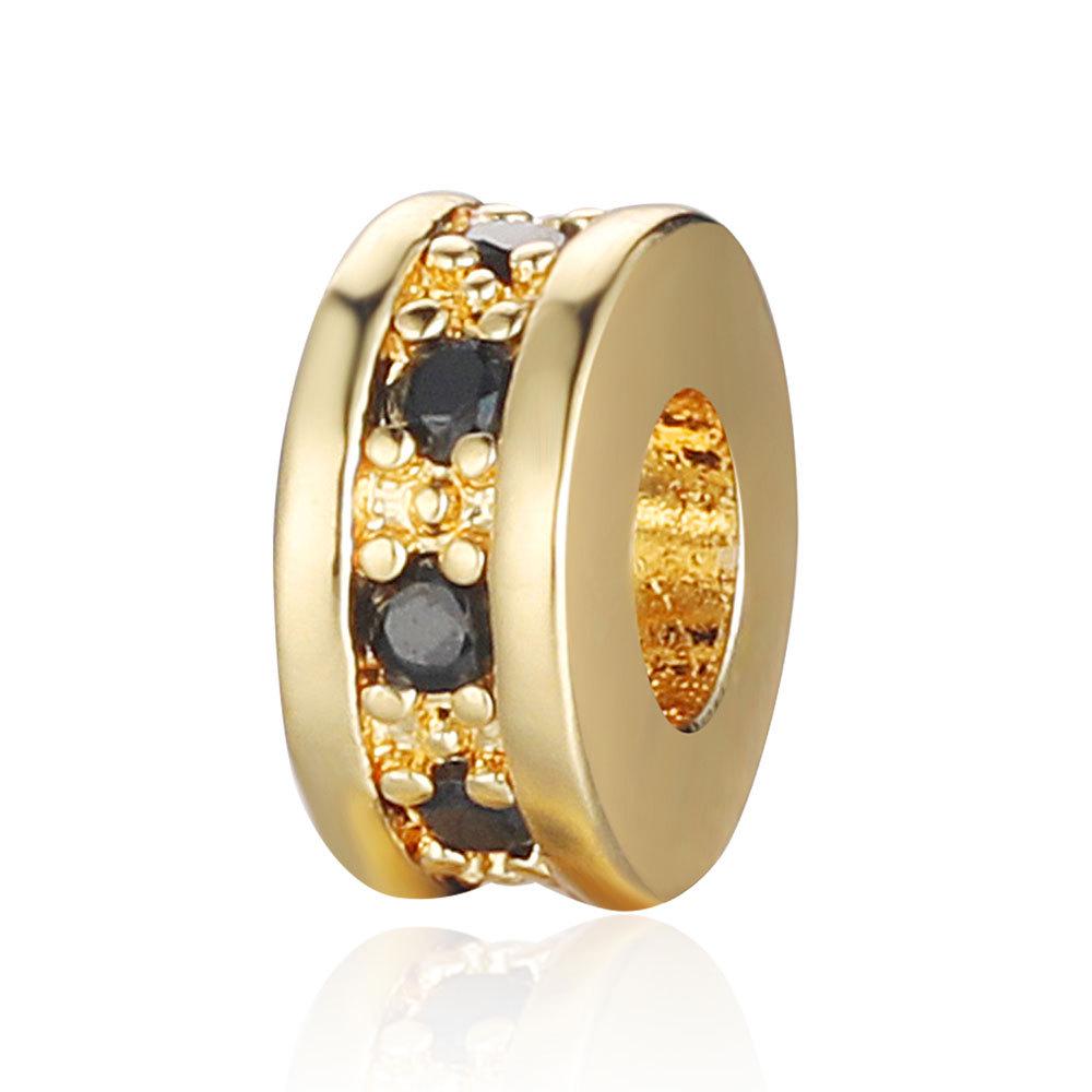 

Разделительные бусины из меди с 18-каратным золотым покрытием и цирконами для изготовления украшений своими руками и плетеных браслетов