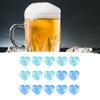 15PCS Reusable Ice Cube Cute Cartoon Heart Shaped Refreezable Washable Plastic Ice Cubes for Making Cold Drink Blue