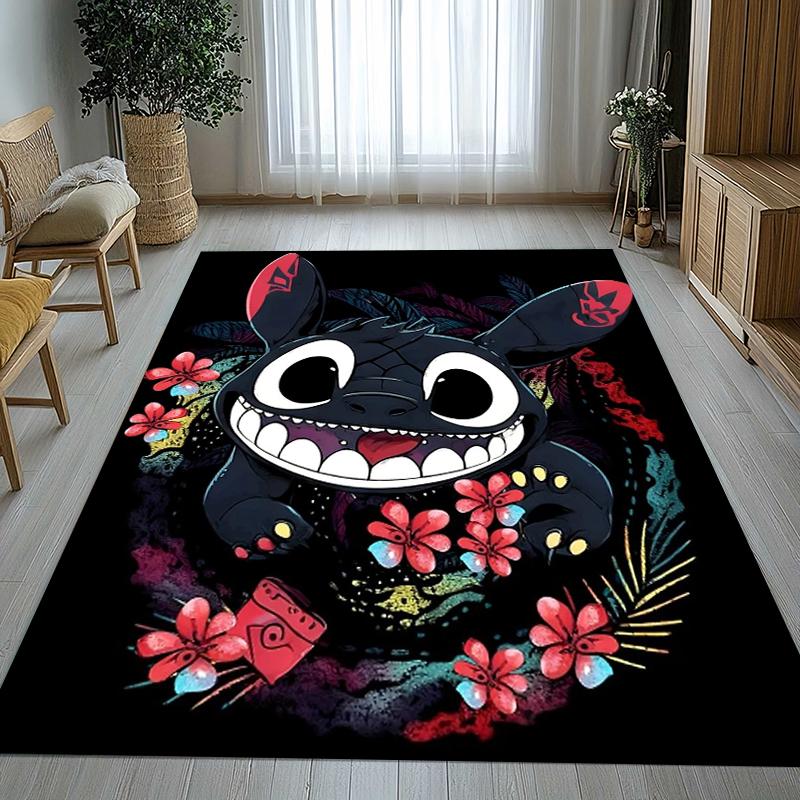 Tappeto da Salotto Antiscivolo con Disegno di Mostro Kawaii a Punti S, Morbido Tappeto per Camera da Letto, Stanza dei Giochi dei Bambini, Divano, Zerbino Decorativo per la Casa, Regalo