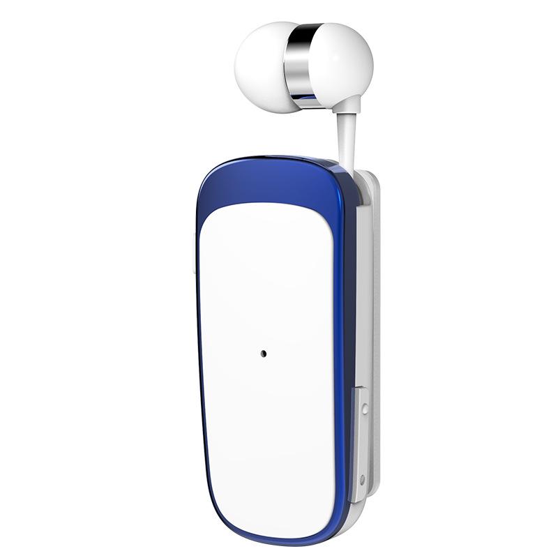 Bluetooth Wired Headset with Ultra-Long Battery, Single Ear, In-Ear Design, Vibration Alert, and Retractable for Business Calls.