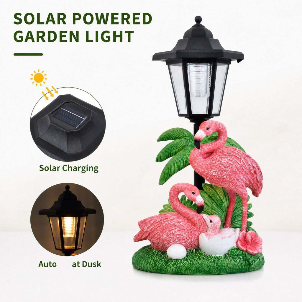 Powered Resin Garden Light for Outdoor Yard, Patio and Garden Decor