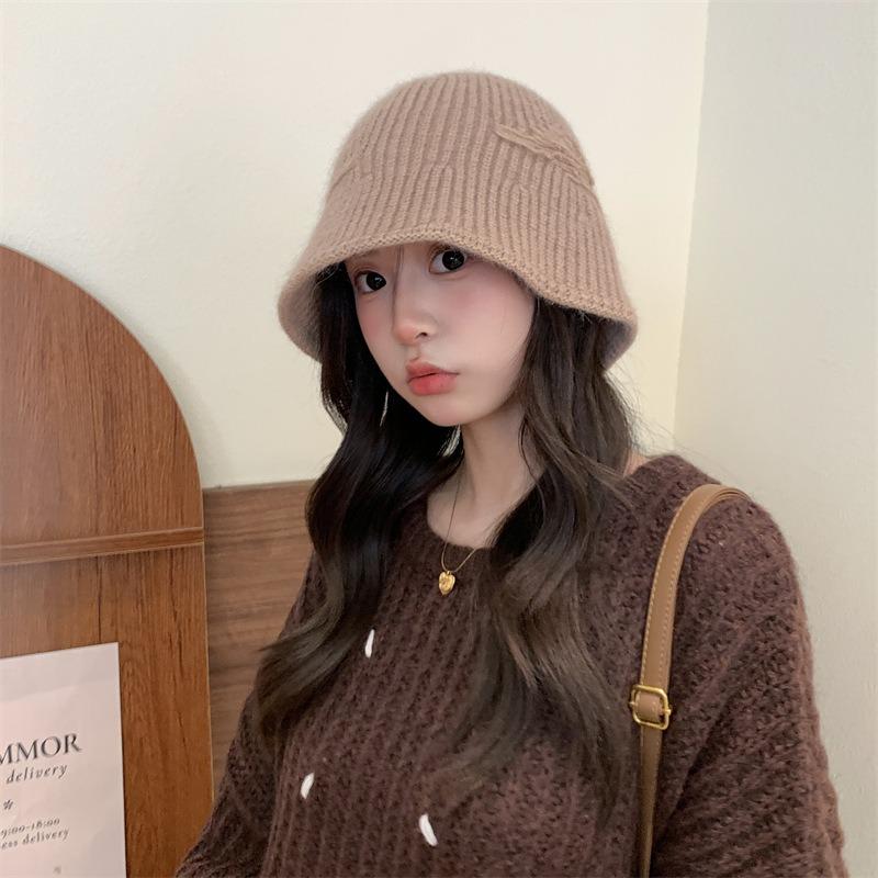 Rabbit Plush Bucket Hat Women's New Autumn and Winter Fashion Versatile Face Small Versatile Big Head Circumference Basin Hat