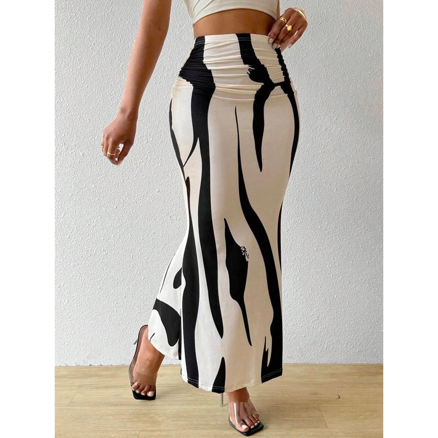 Women Designer Lycra Blend Long Skirt Indian Beautiful Party Wear Skirt Dress S