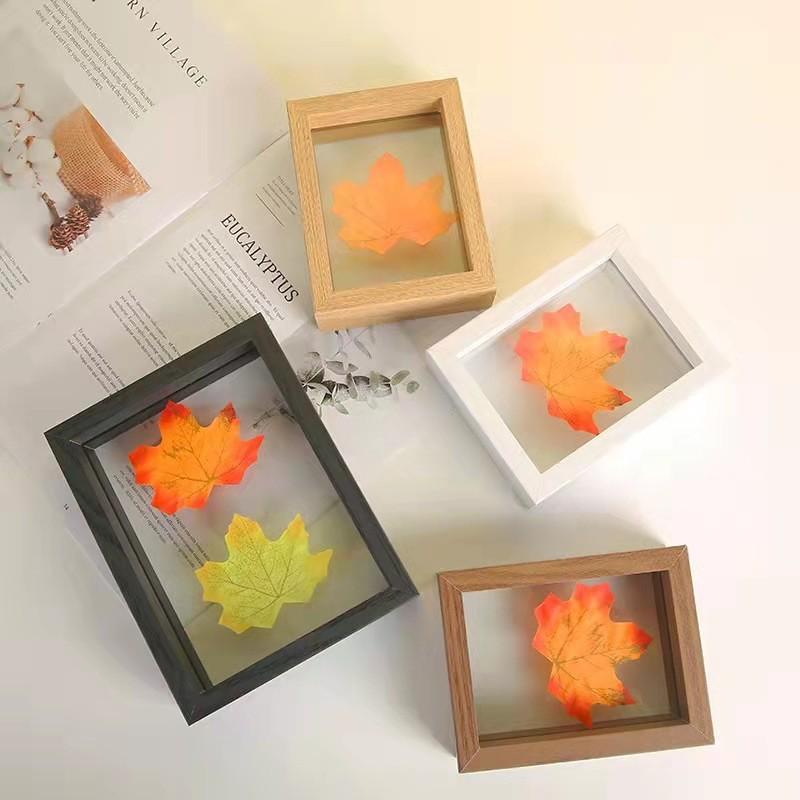 Wooden Doublesided Glass Photo Frame For A4 Herb Leaf Specimen Diy Art Display For Home Decor