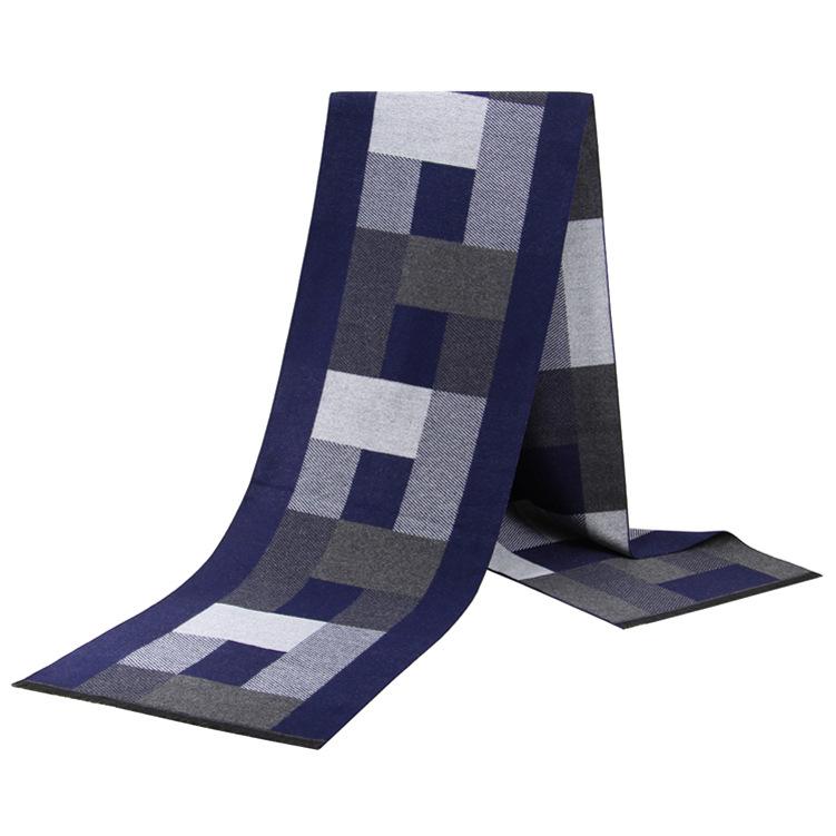 Winter 2026 Men's Fashion Jacquard Plush Scarf - Versatile Imitation Wool Plaid Neck Gaiter.