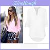 Polyester V Neck Button Front Womens Casual Shirt For Office And Spring Wear