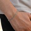 Vnox Men's Stainless Steel Chain Bracelet, 21cm Silver Color Waterproof Unisex Jewelry, Simple Casual Cuban Chain Gift for Him