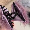 Korean Style Satin Triangle Shark Clip Plastic Women Hairgrips Fluffy Feather Hair Claw  Banquet
