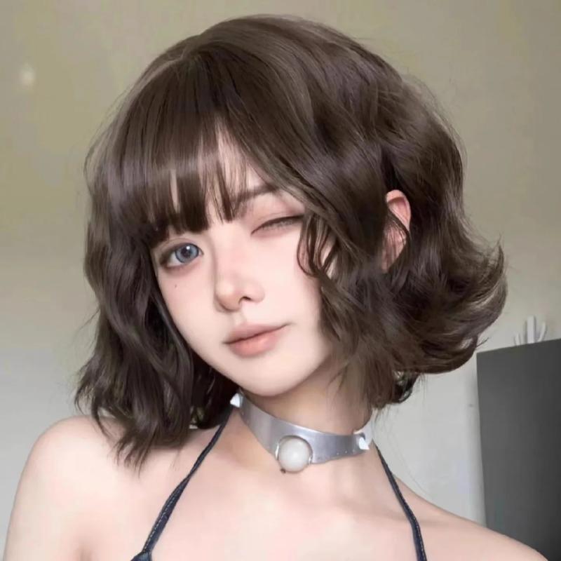 Черный Короткий Кудрявый Парик для Женщин Высококачественный Синтетический Натуральный Крупная Волна Модный Женский Парик